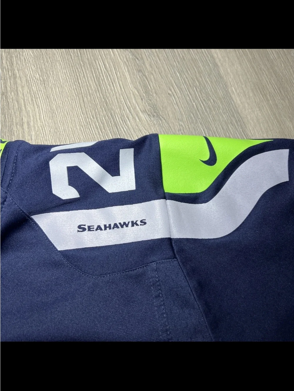 Seattle Seahawks Kids #24 Navy & Neon Green Football Jersey